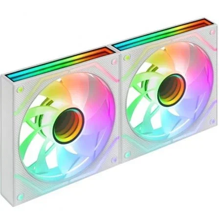 Mars Gaming Kit 2 ventiladores PC MF-3D Pro X2R blanco ARGB silencioso 12dB 12mm